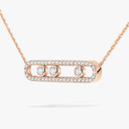 [Loco jewelrys] Move Pave_ Rose Gold Diamond Necklace