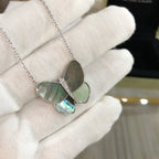 ¡®Loco¡¯LARGE BUTTERFLY SILVER PENDANT DIAMOND NECKLACE