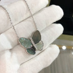 ¡®Loco¡¯LARGE BUTTERFLY SILVER PENDANT DIAMOND NECKLACE